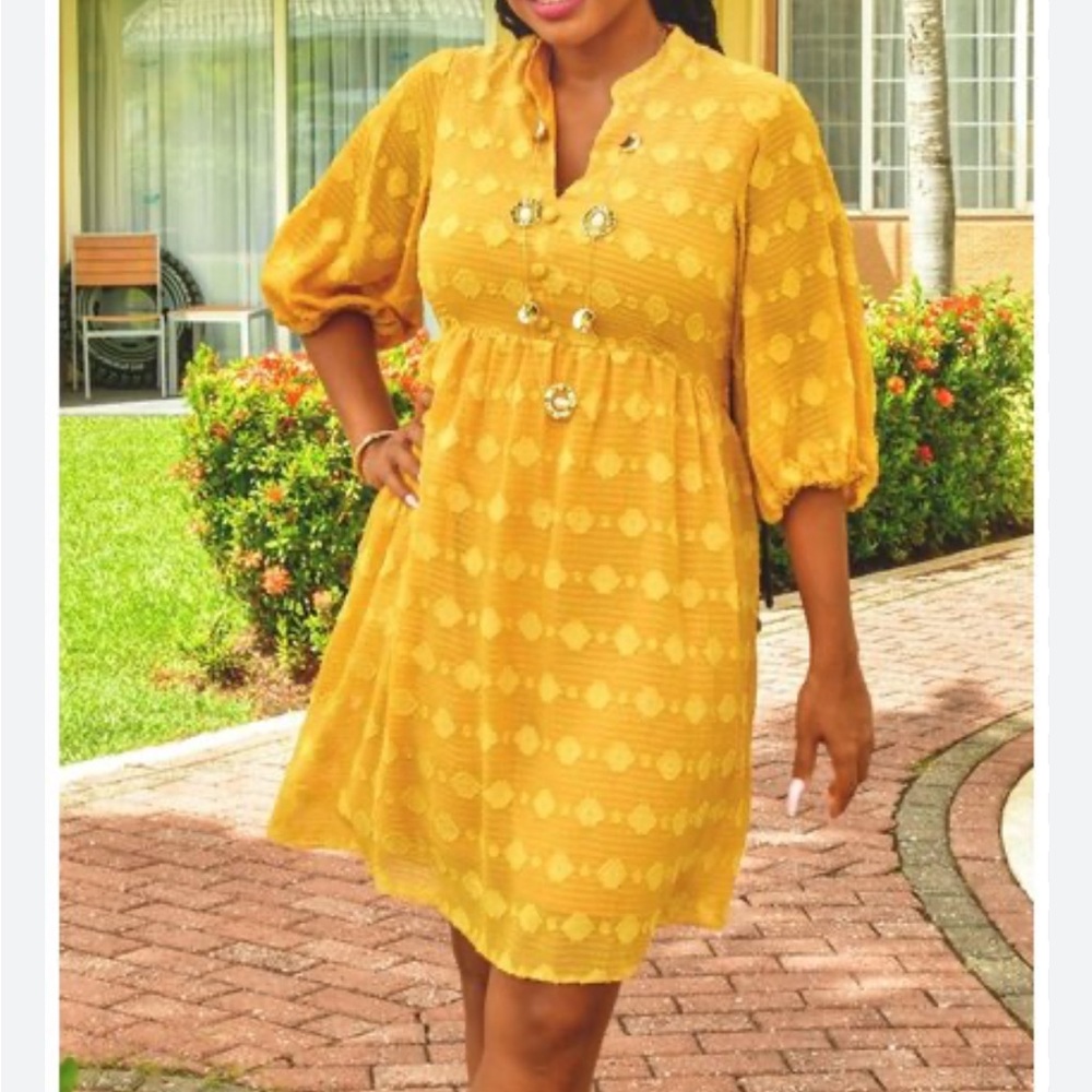 Yellow Button-Down Dress